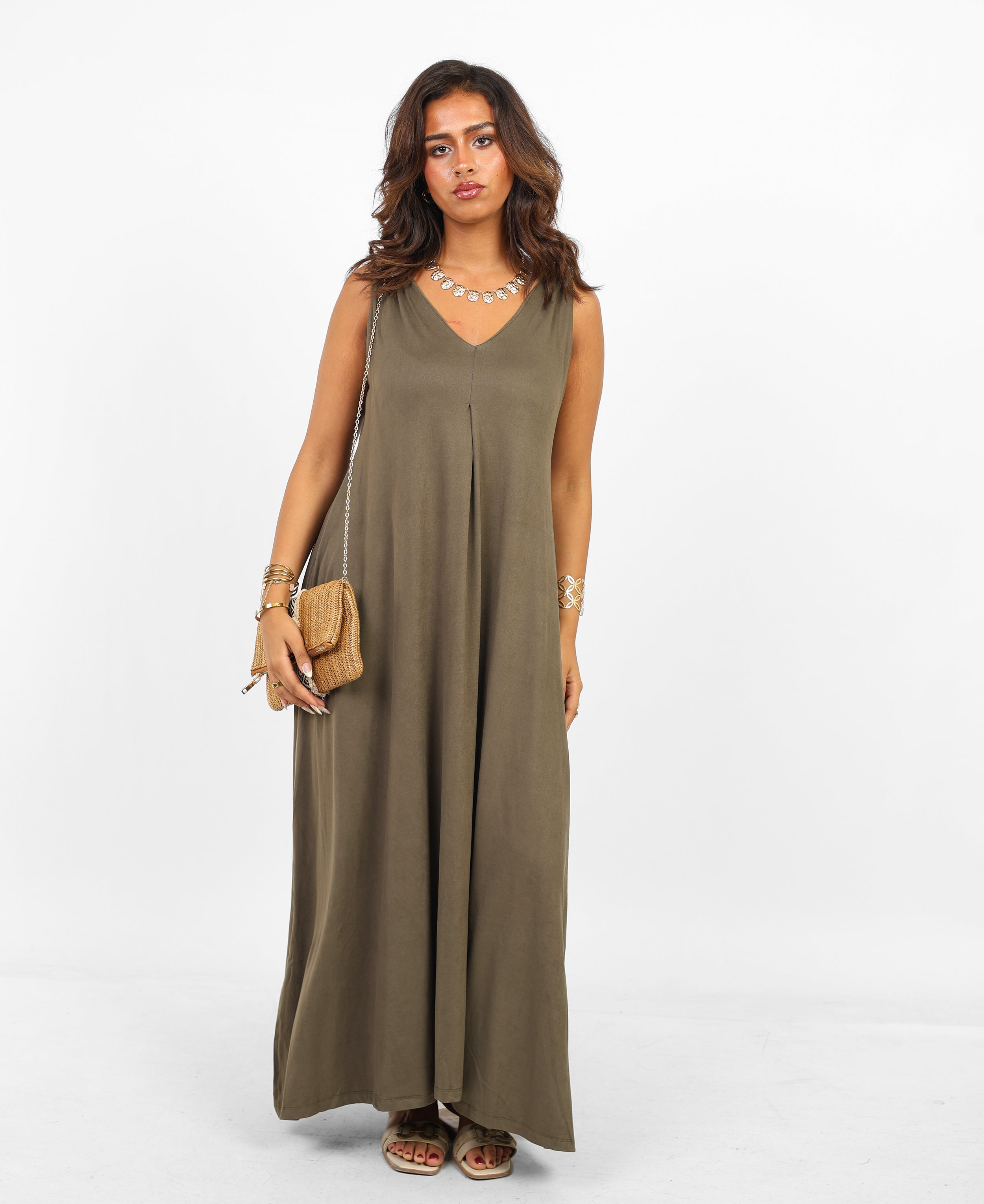 Flowy Earthy Olive Dress