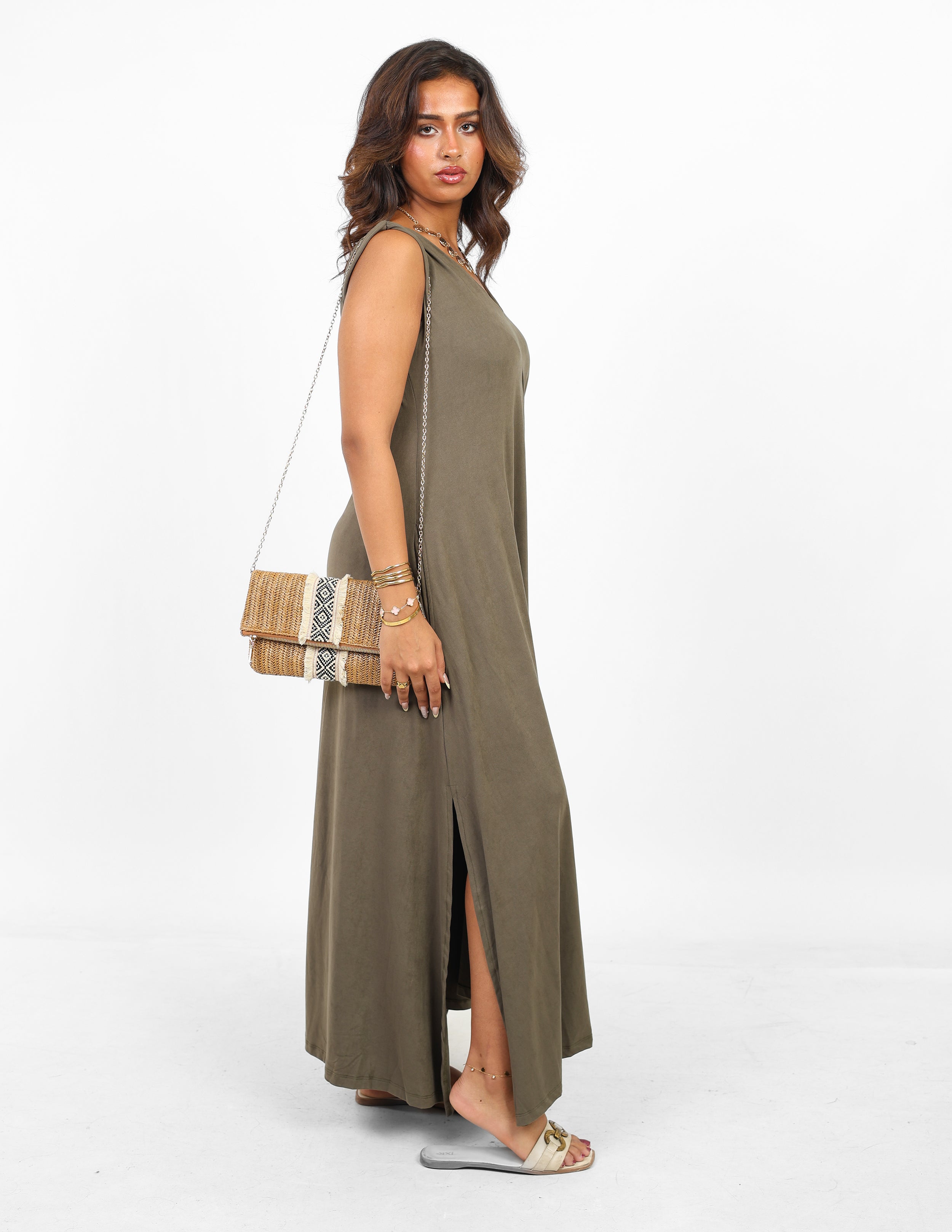 Flowy Earthy Olive Dress