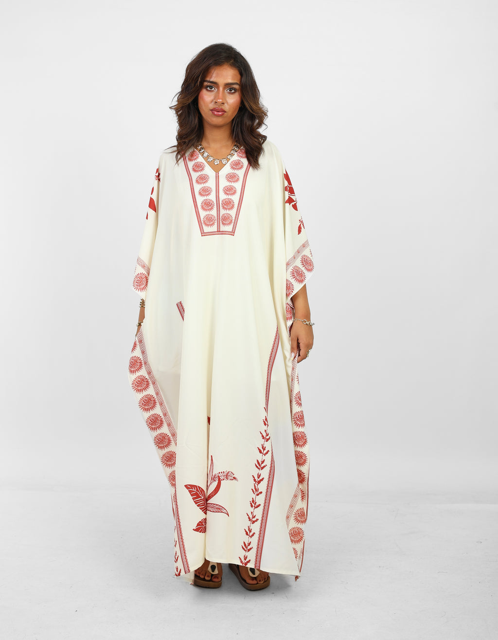 Ivory & Red Heritage Kaftan