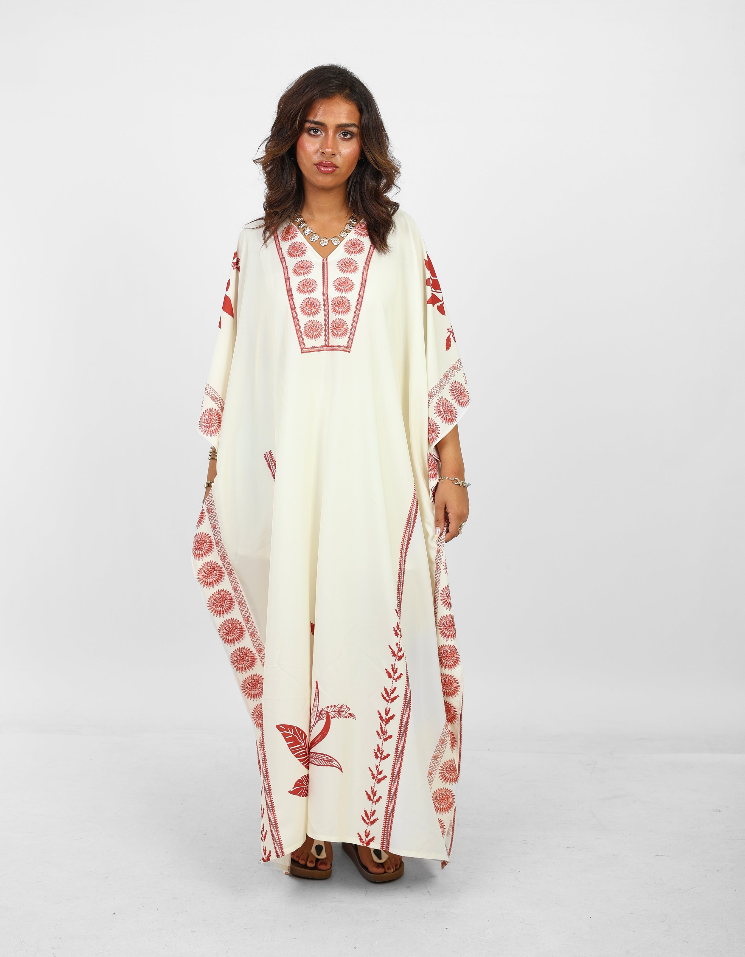 Ivory & Red Heritage Kaftan