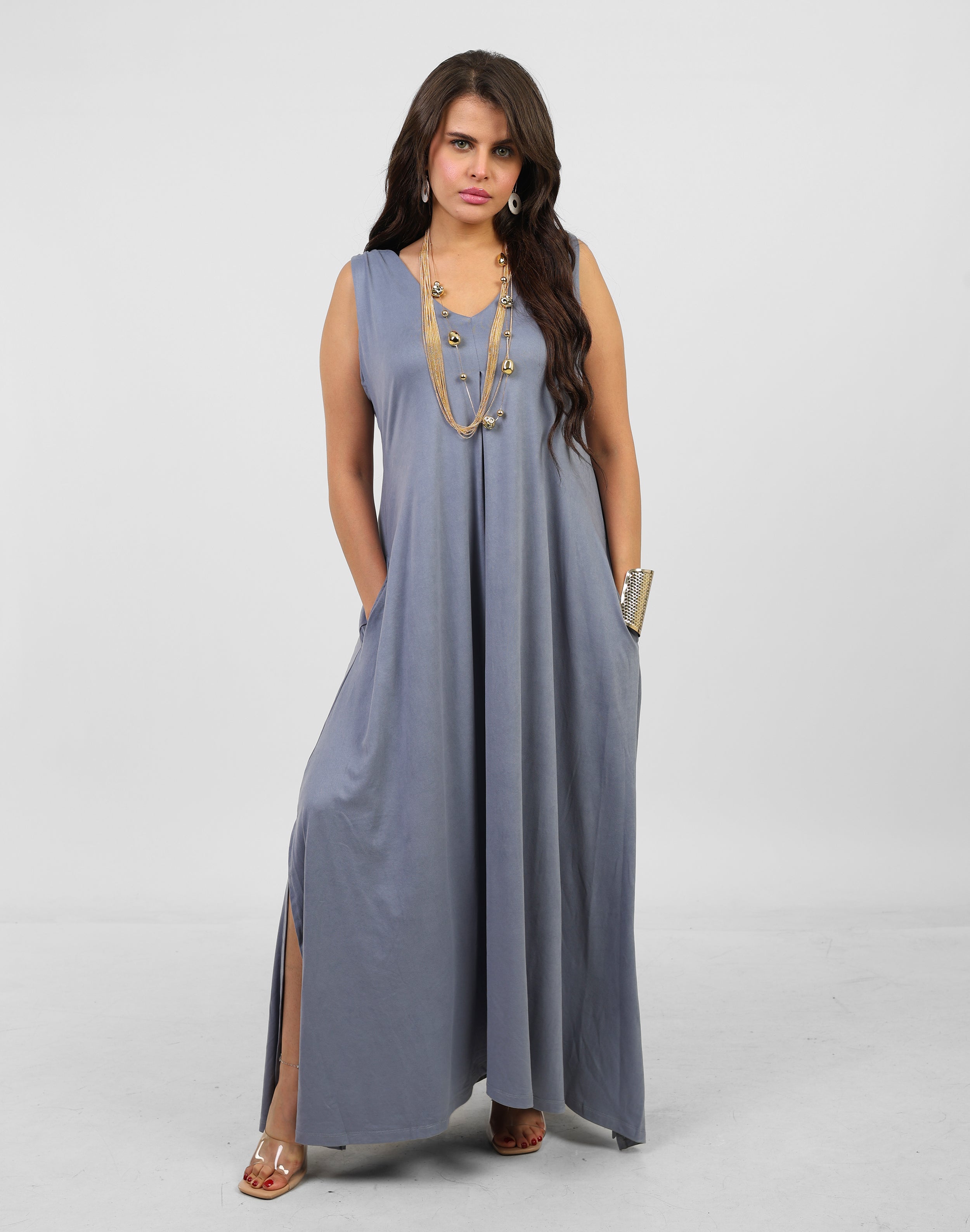 Flowy Dusty Blue Dress