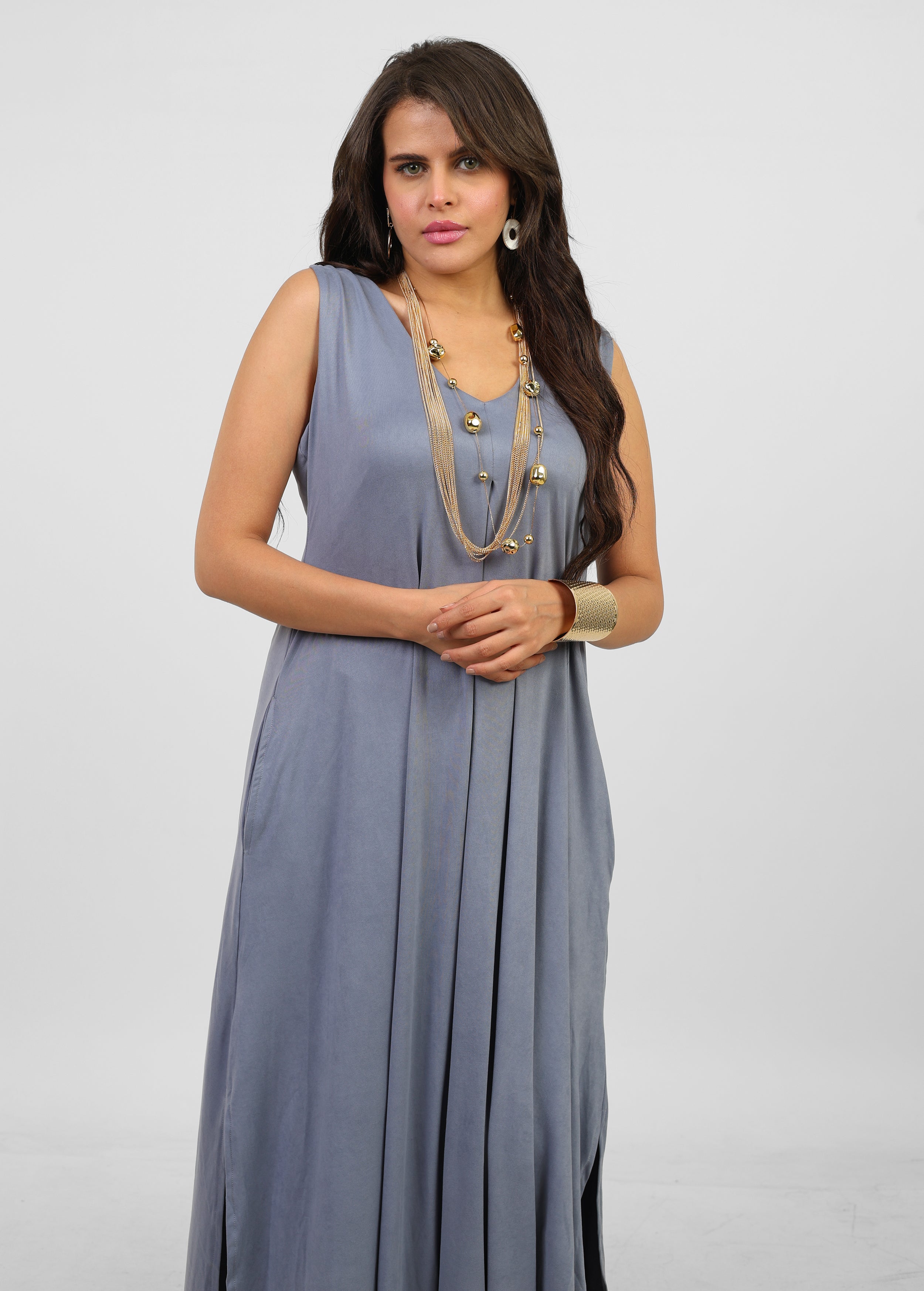 Flowy Dusty Blue Dress