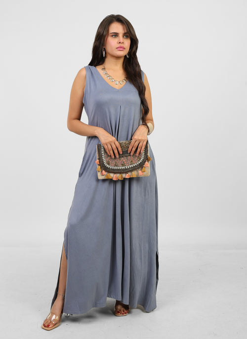 Flowy Dusty Blue Dress