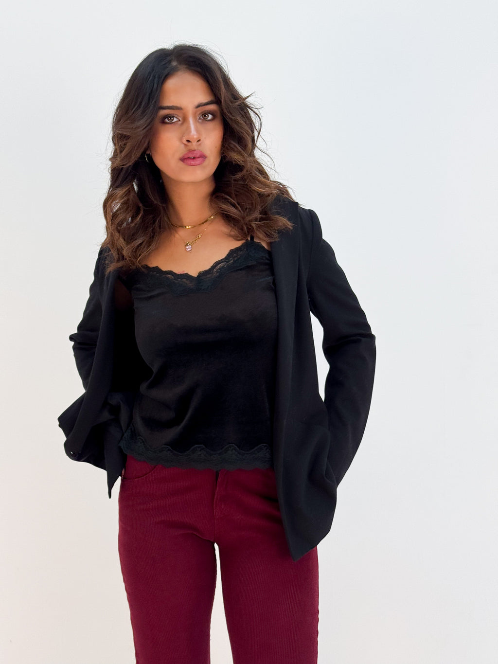 Bruttle Black Velvet Top