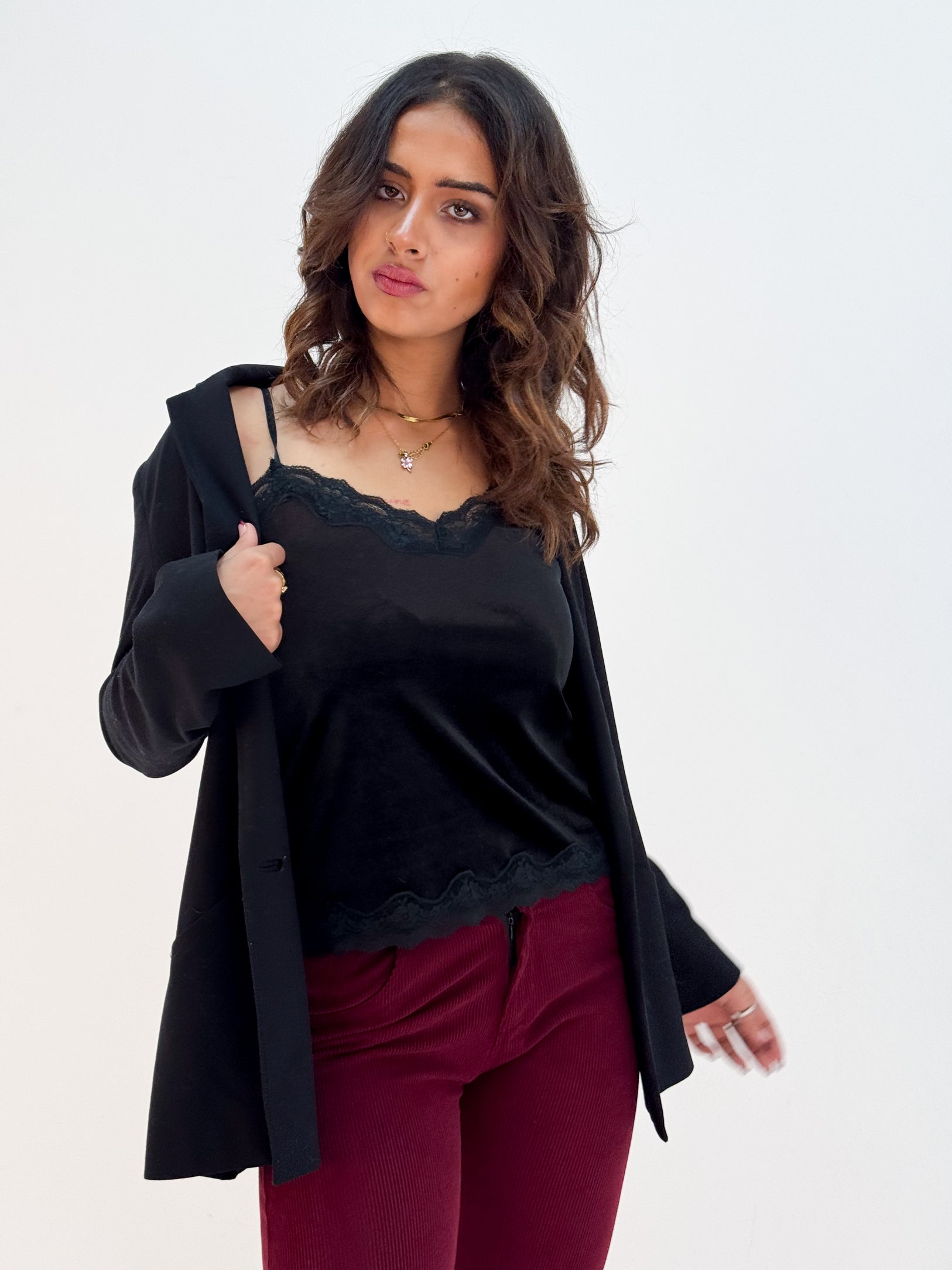 Bruttle Black Velvet Top