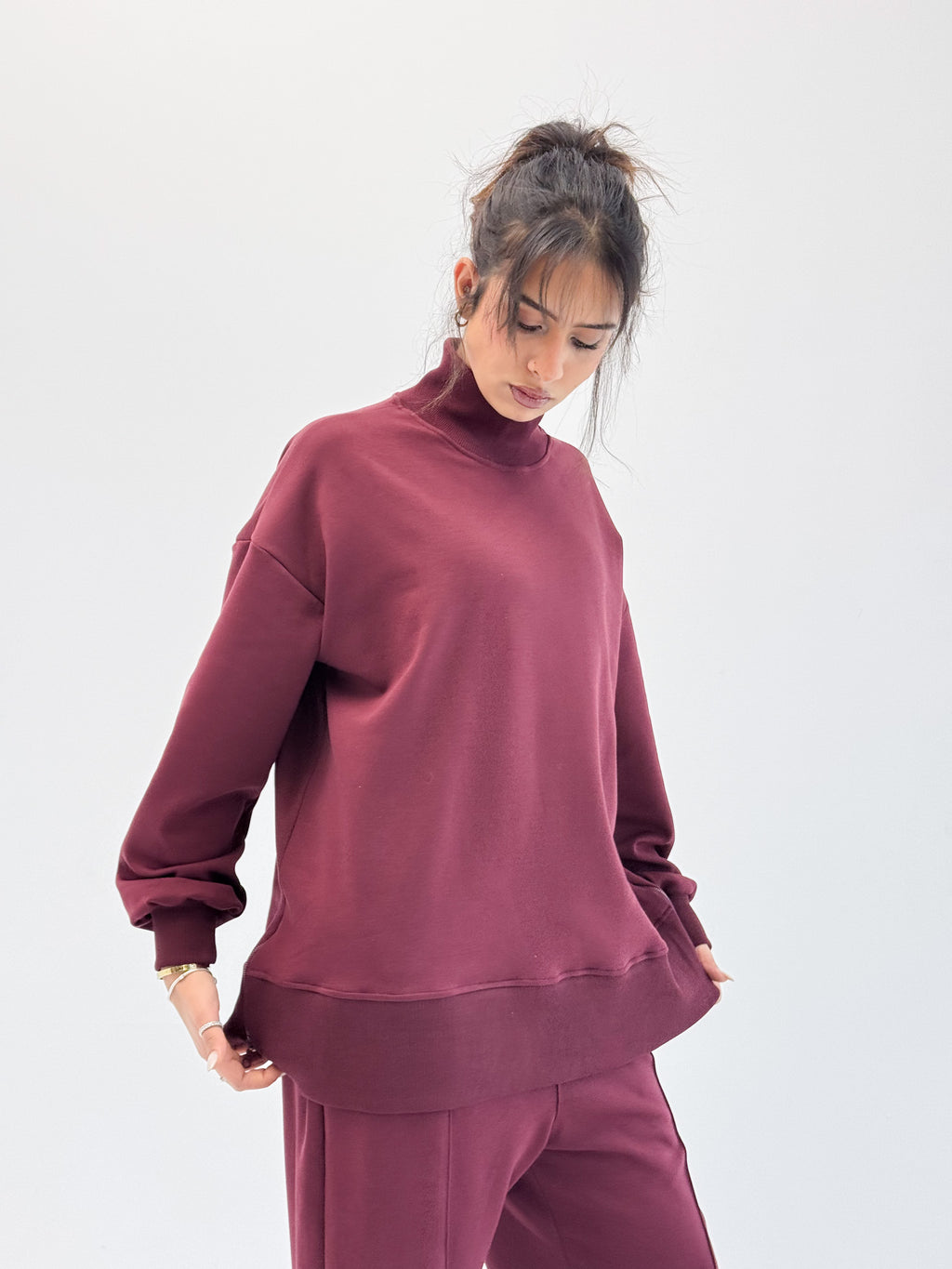 Classic Fleece Burgundy– Lounge Set