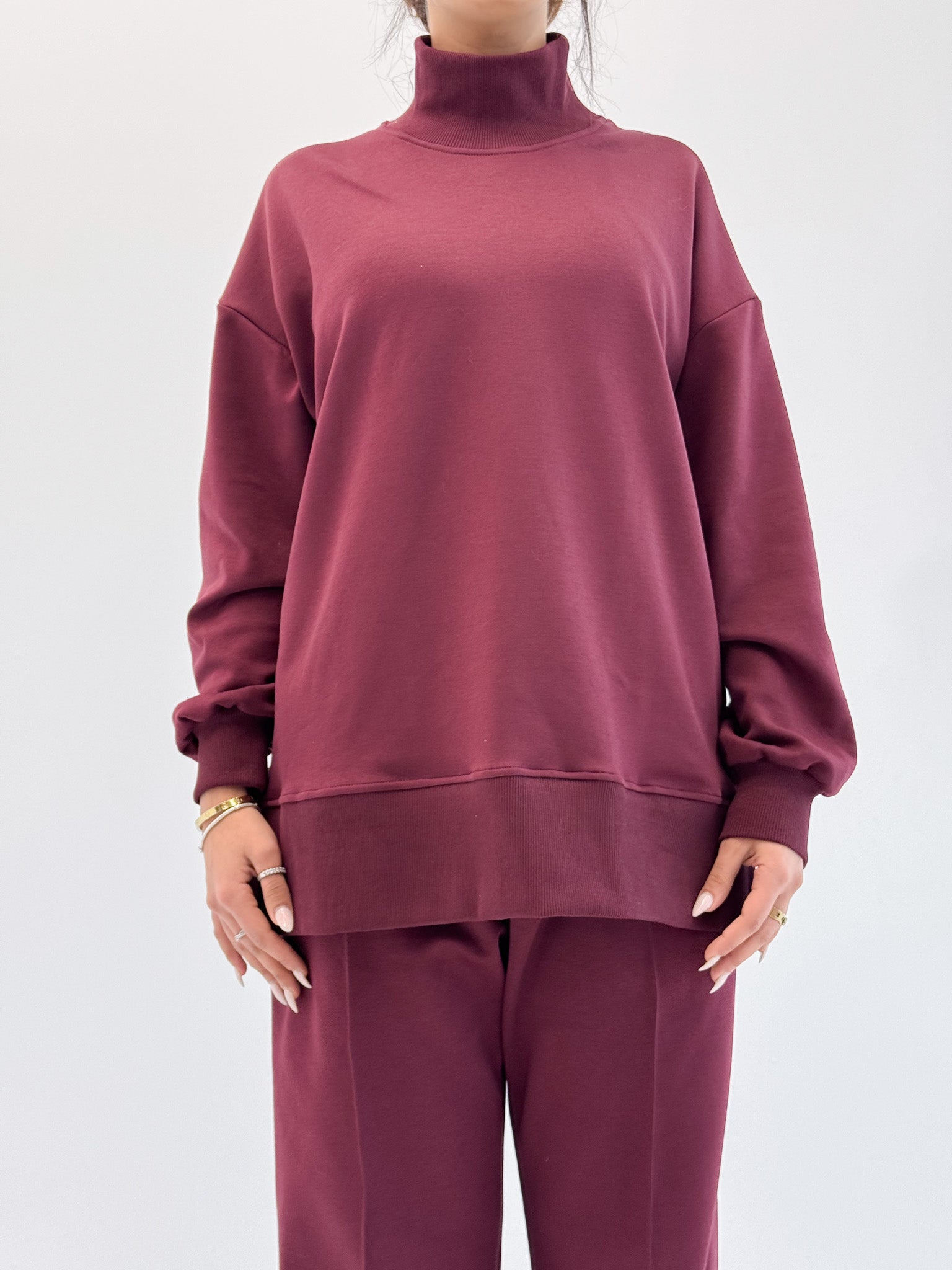 Classic Fleece Burgundy– Lounge Set