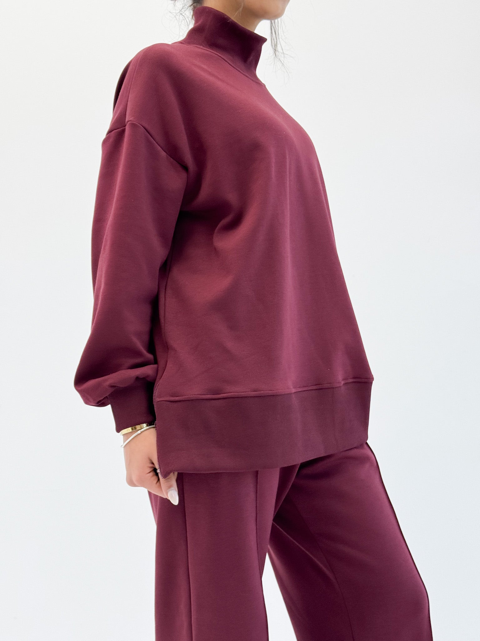 Classic Fleece Burgundy– Lounge Set