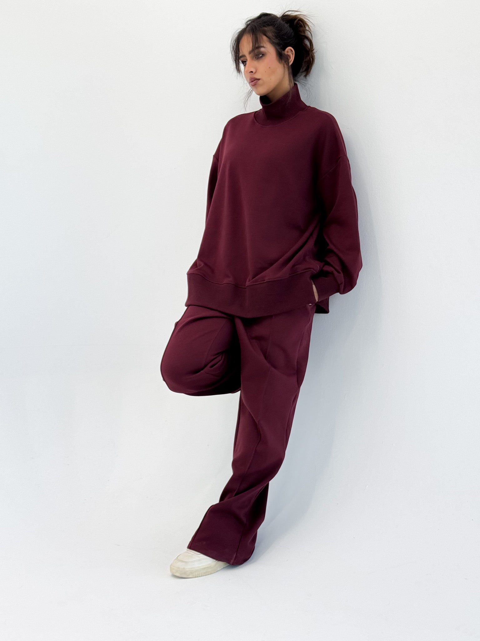 Classic Fleece Burgundy– Lounge Set