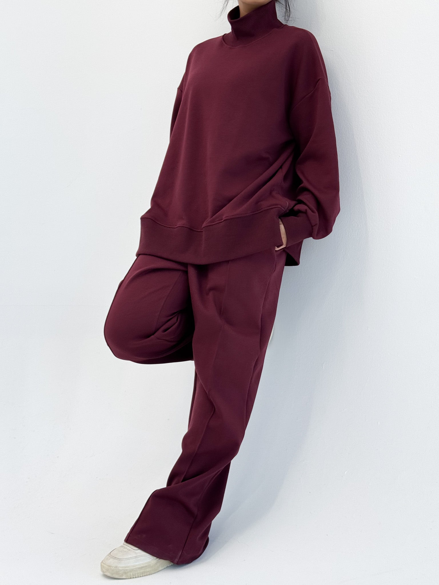 Classic Fleece Burgundy– Lounge Set