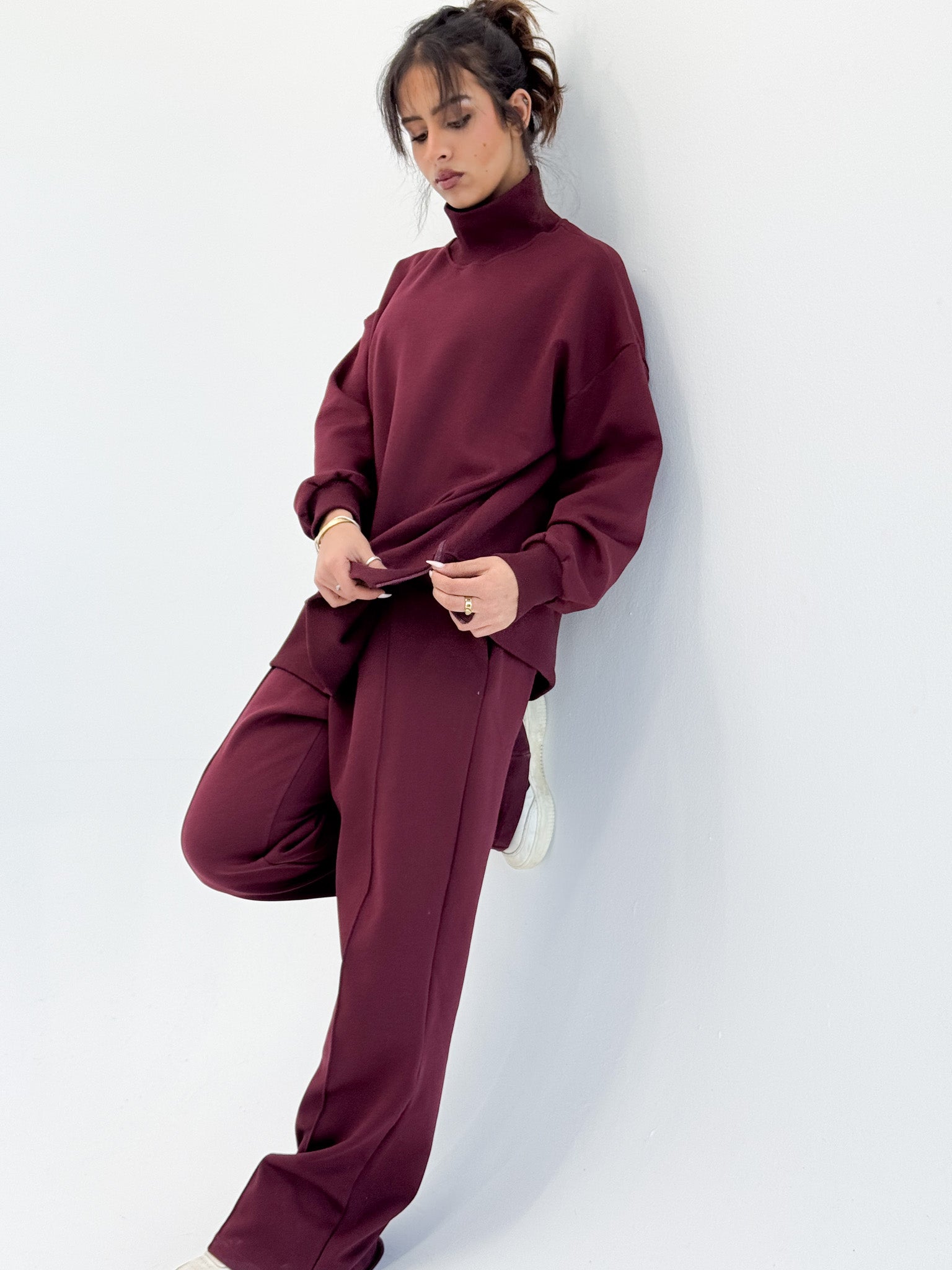 Classic Fleece Burgundy– Lounge Set