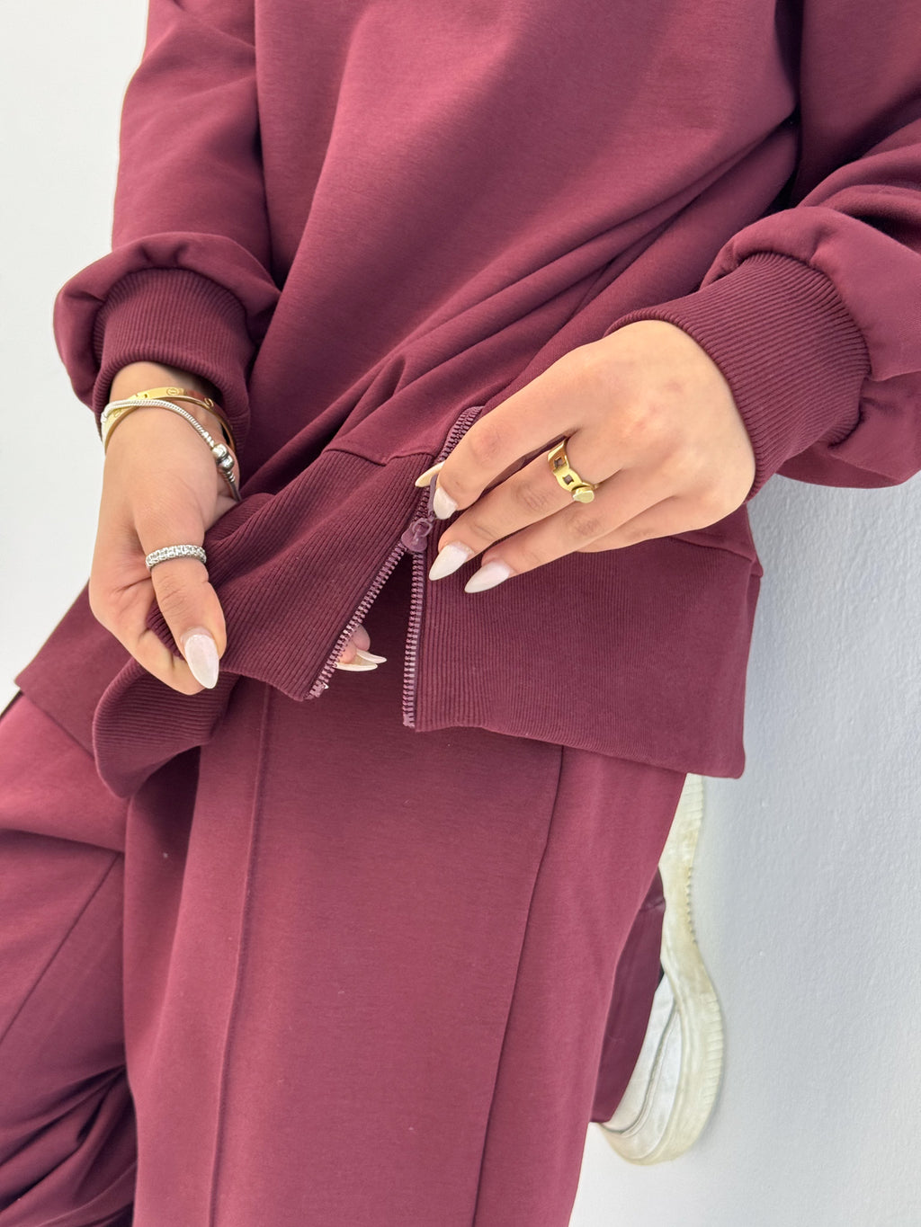 Classic Fleece Burgundy– Lounge Set