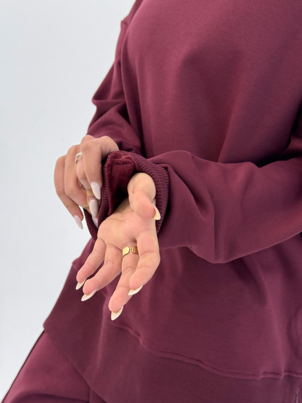 Classic Fleece Burgundy– Lounge Set