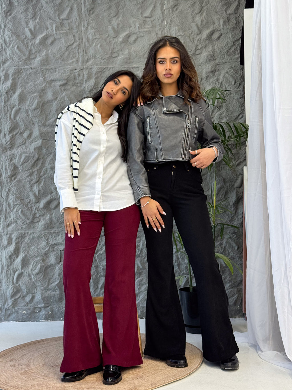 Soft Burgundy Flared Velvet - Pants