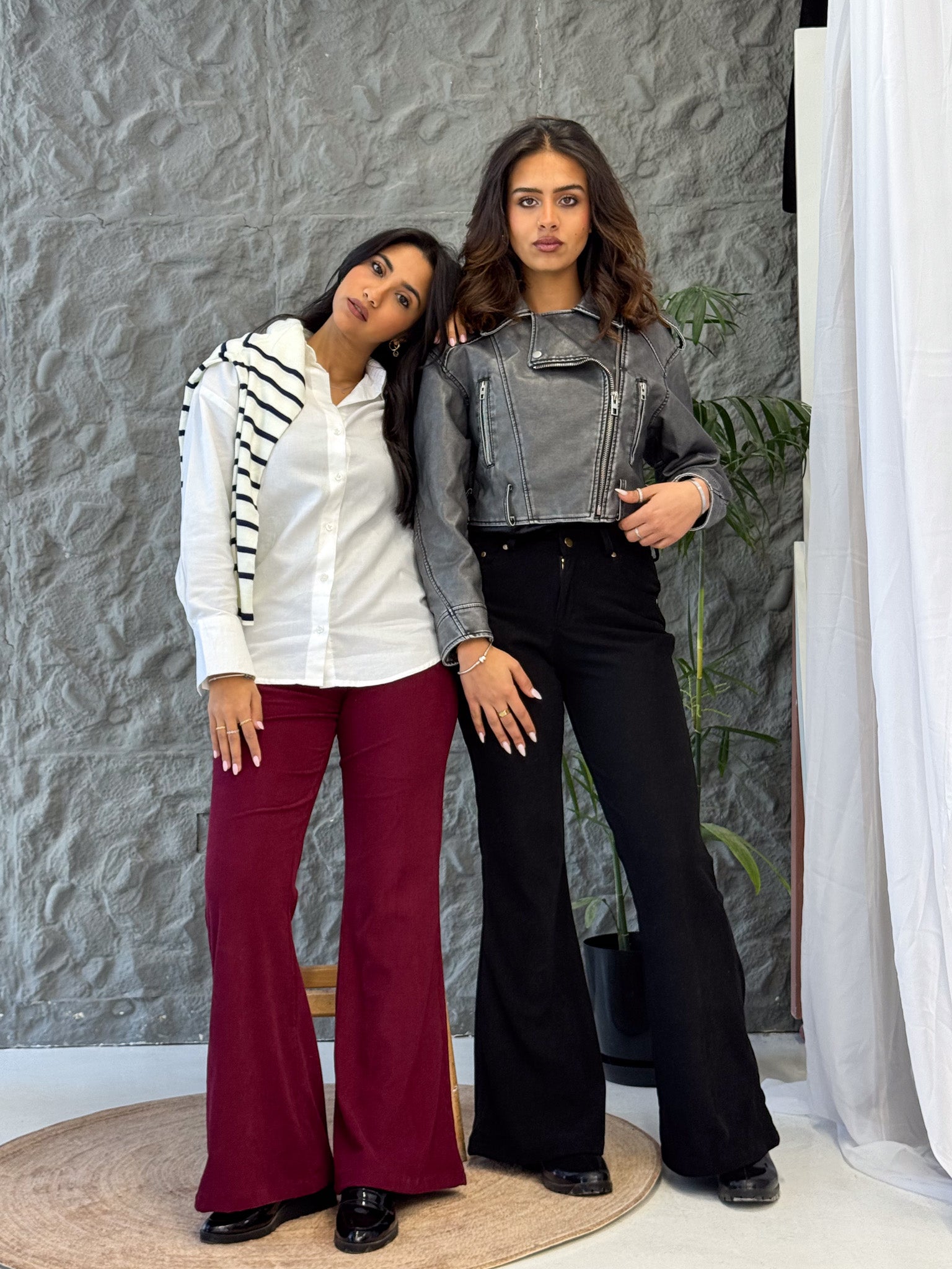 Soft Black Flared Velvet - Pants