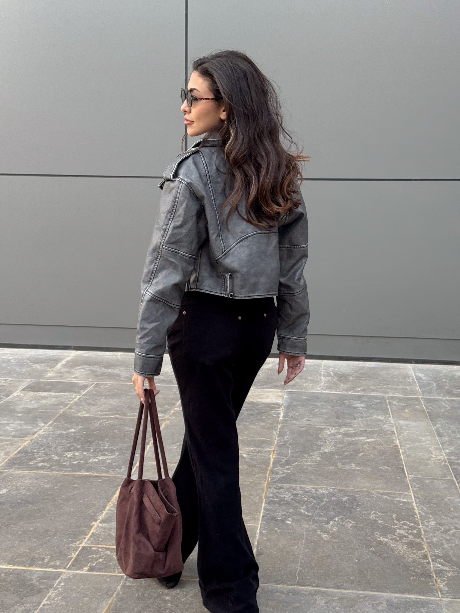 Soft Black Flared Velvet - Pants