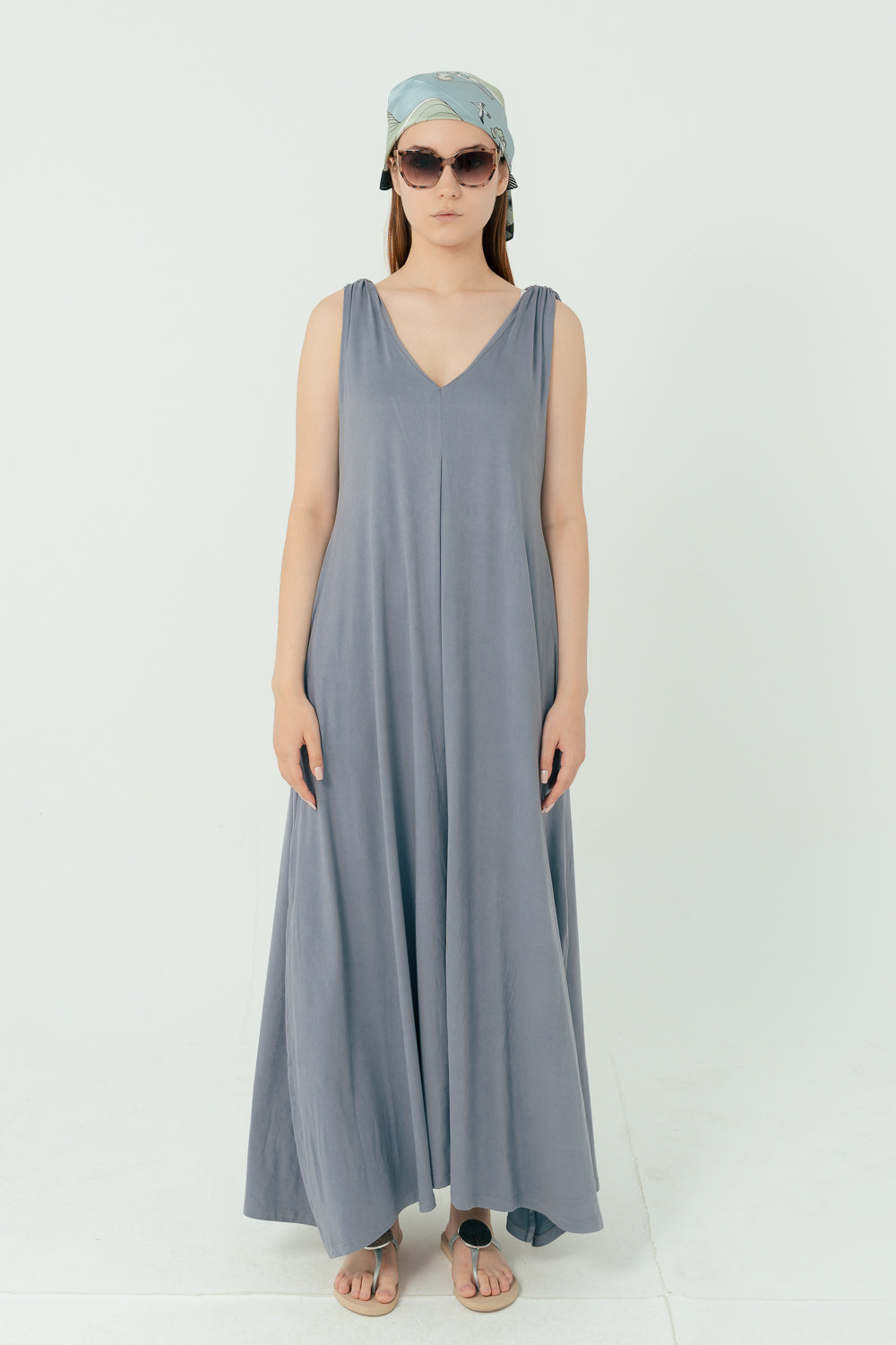 Flowy Dusty Blue Dress