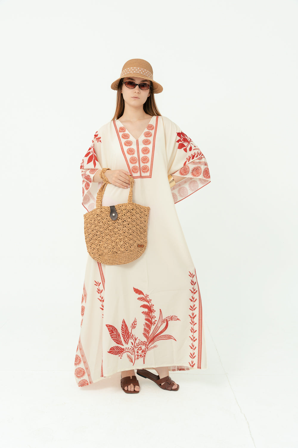 Ivory & Red Heritage Kaftan