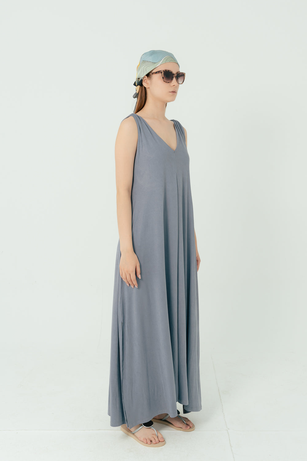 Flowy Dusty Blue Dress