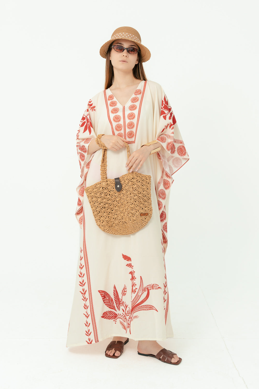 Ivory & Red Heritage Kaftan