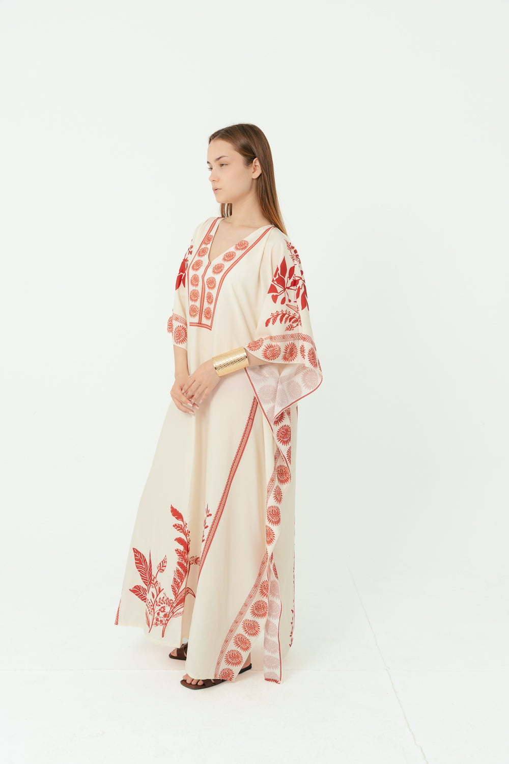 Ivory & Red Heritage Kaftan