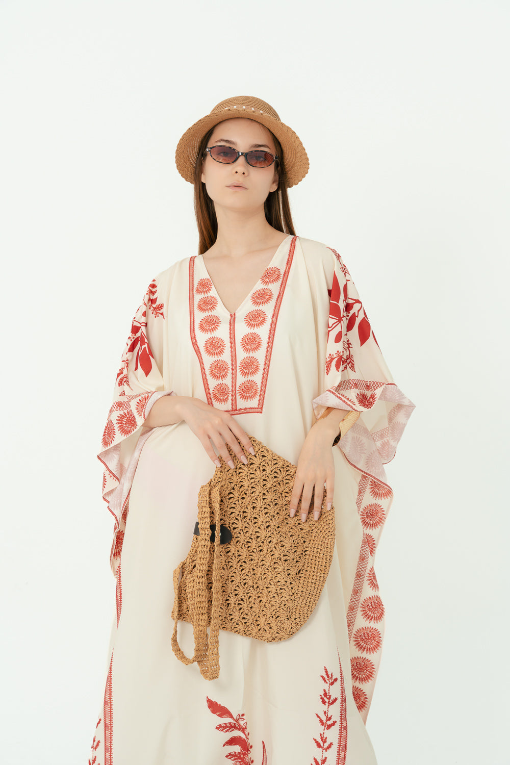 Ivory & Red Heritage Kaftan