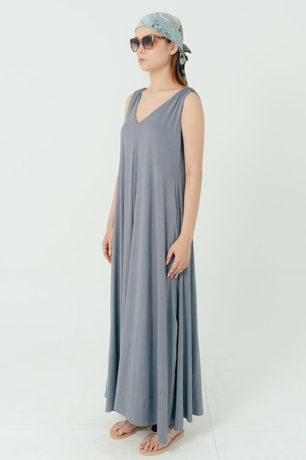 Flowy Dusty Blue Dress