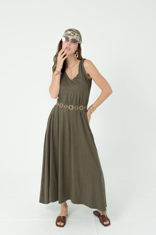 Flowy Earthy Olive Dress