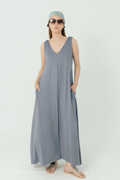 Flowy Dusty Blue Dress