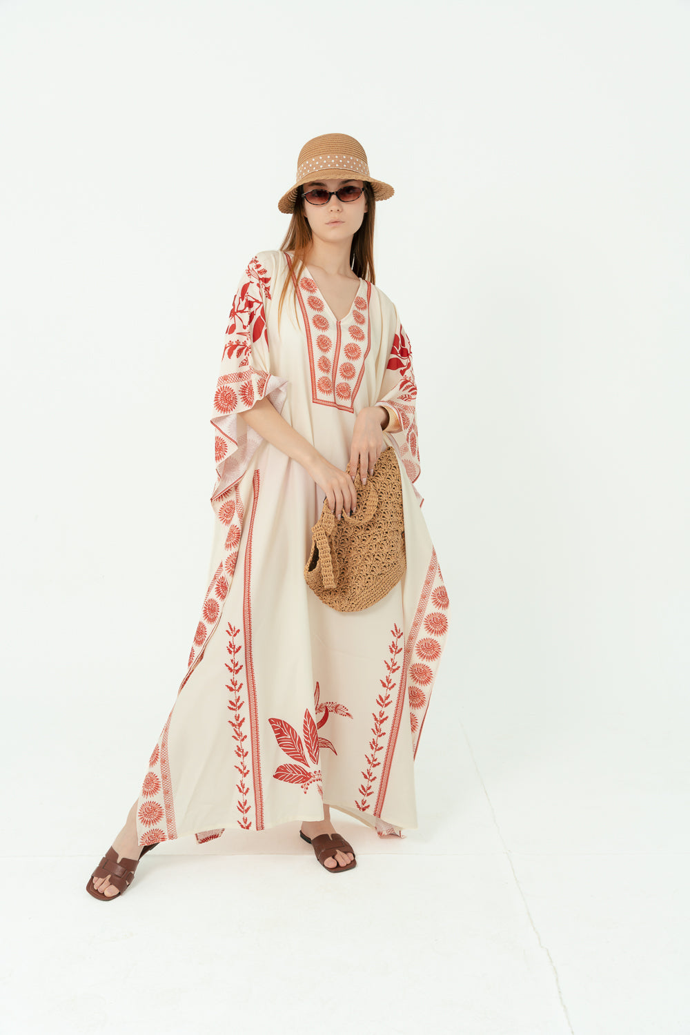 Ivory & Red Heritage Kaftan