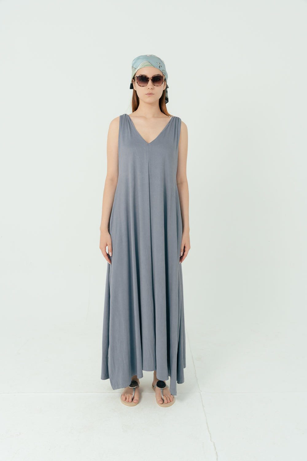 Flowy Dusty Blue Dress